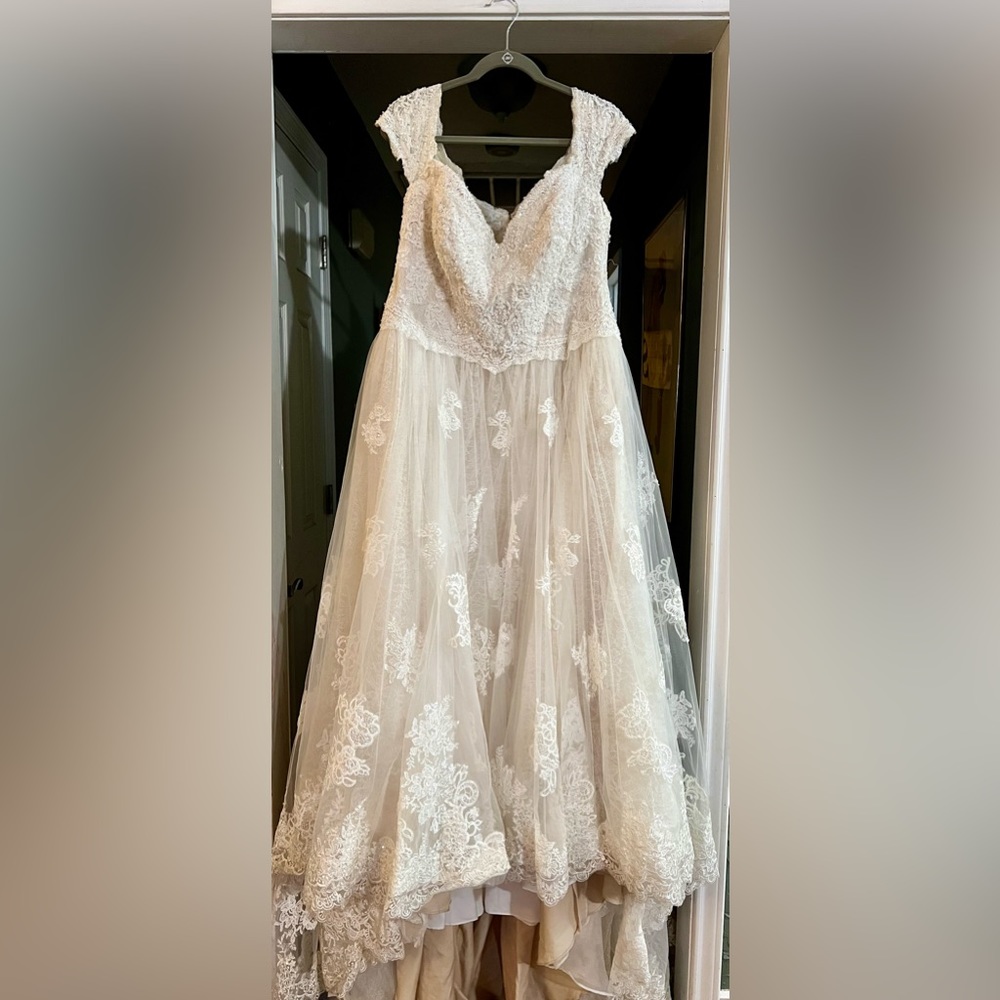 NEED GONE- Oleg Cassini Wedding Gown - Ivory Champagne
